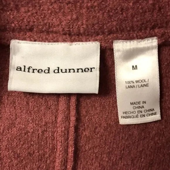 Alfred Dunner M Wool Overcoat Light Jacket in Raspberry Smoothie Pink - Picture 8 of 13